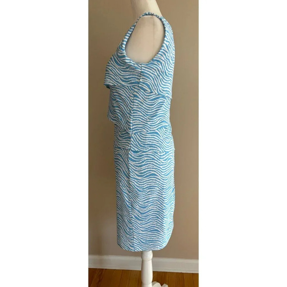 J. Mclauglin Blue Animal Print Sleeveless Catalina Cloth Tiered Dress Size XS - Picture 4 of 11